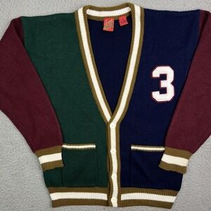 Vintage Tomorrow's Generation Acrylic Color Block Cardigan‎ Sweater Kids Large
